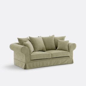 Καναπές-κρεβάτι, 2 ή 3 θέσεων, από μελανζέ πολυεστέρα, Adelia