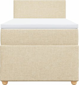 vidaXL Κρεβάτι Boxspring με Στρώμα Κρεμ 90x190 εκ.Υφασμάτινο