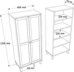 Ντουλάπι Δρυς CROFE 60x35x133.6