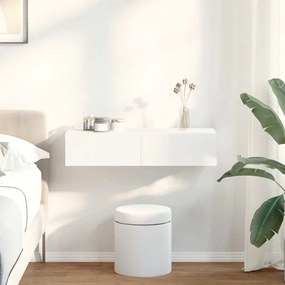 vidaXL Ράφι τοίχου με συρτάρια Λευκό 80x33x17 cm Κατασκευασμένο ξύλο