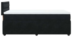 vidaXL Κρεβάτι Boxspring με Στρώμα Μαύρο 90x200 εκ. Βελούδινο