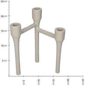 Κηροπήγιο ArteLibre Μπεζ Αλουμίνιο 14x14x23cm