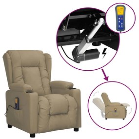 vidaXL Πολυθρόνα Μασάζ Ανακλινόμενη Καπουτσίνο Συνθ. Δέρμα