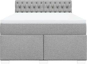 vidaXL Κρεβάτι Boxspring με Στρώμα Αν. Πράσινο 160x200εκ Υφασμάτινο