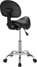 VEVOR Saddle Stool Swivel Stool with Backrest PU Leather Height Adjustable Black