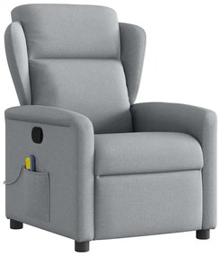 Πολυθρόνα Μασάζ Ανακλινόμενη Ανοιχτό Γκρι Υφασμάτινη