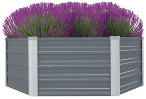 vidaXL Ζαρντινιέρα Ψηλή Γκρι 129 x 129 x 46 εκ. Γαλβανισμένος Χάλυβας
