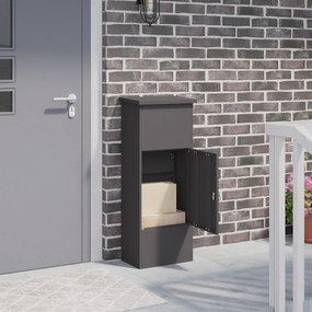 vidaXL Θυρίδα Πακέτων Μαύρο 44.5 x 29 x 110.5 εκ Ατσάλι
