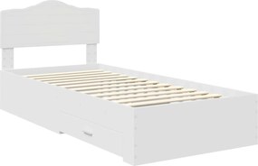 vidaXL Σκελετός Κρεβατιού Λευκό 90 x 190 cm Επεξεργασμένο ξύλο