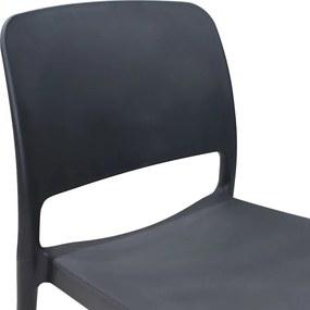 Καρέκλα Fenxy pakoworld pp σε μαύρη απόχρωση 38x42x77εκ