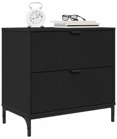 vidaXL Κομοδίνο με συρτάρι Μαύρο 63.5 x 36 x 61 εκ Επεξεργασμένο ξύλο