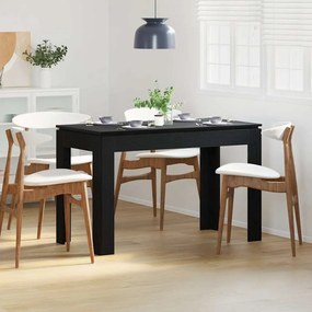 vidaXL Τραπεζαρία Μαύρη Δρυς 120x60x76 εκ. από Τεχνητό Ξύλο