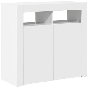 vidaXL Ντουλάπι με LED Γυαλιστερό Λευκό 80 x 35 x 75 εκ.