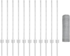 vidaXL Τεντώτο με στήριγμα Ασημί 0,8 x 25 m Ατσάλι