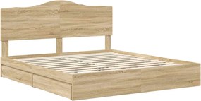 vidaXL Κρεβάτι Αποθήκης Δρύς Sonoma 180 x 200 cm Επεξεργασμένο ξύλο