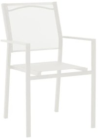 Καρέκλα - Πολυθρόνα Confidence λευκό μέταλλο και λευκό textilene 54x54x86 εκ. 54x54x86 εκ.