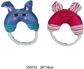 Υφασμάτινο παιχνίδι σκύλου με σχοινί - 20x14cm - 550752