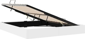 vidaXL Κρεβάτι Αποθήκης Καθαρό Λευκό 193 x 203 cm Τεχνητό δέρμα