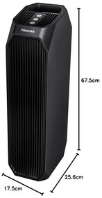 Καθαριστής αέρα Toshiba CAF-Z45FR, 20 m2, 54 W, 228 m3/h, 3 λειτουργίες, ιονισμός, HEPA, 32 dB, Μαύρο