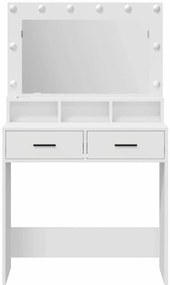 vidaXL Κομοδίνο με συρτάρι Λευκό 79 x 41 x 135 εκ Επεξεργασμένο ξύλο