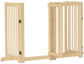 PawHut Πάνελ Φραγής Σκύλου, αυτόνομο, πτυσσόμενο, πόρτα & πόδια, ξύλινο πλαίσιο, 220x36x91cm