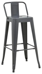 Σκαμπό μπαρ μεσαίου ύψους με πλάτη Utopia μέταλλο σε ανθρακί απόχρωση 42x42x86εκ 42x42x86 εκ.