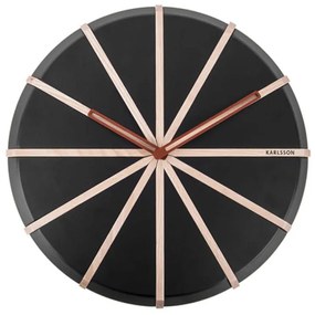 Ρολόι Τοίχου Lines KA5829 D.35cm Black-Natural Karlsson Wood