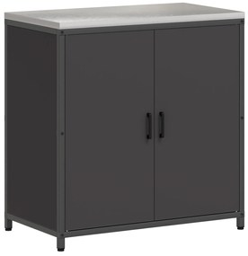 vidaXL Σετ Αποθήκευσης Κουζίνας με ράφι 2 pcs Μαύρο 150 x 50 x 92 εκ.