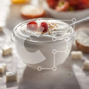 Σετ των 2 Intra Συλλεκτικό Ξύλινο Παζλ Plywood  4mm - Μπολ με γιαούρτι με σμέουρα και κύβους τυριού Σε Ξύλινο Κουτί - Διαστάσεις: 10x10 cm – 25 κομμάτια