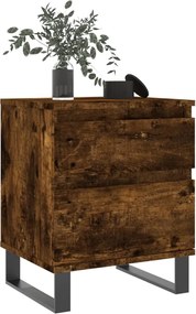 vidaXL Κομοδίνα 2 τεμ. Καπνιστή Δρυς 40 x 35 x 50 εκ. Επεξεργ. Ξύλο