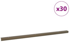 vidaXL Προστατευτικά ακμών σκάλας 30 pcs Καφέ 67 cm Αλουμίνιο