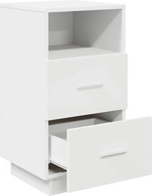 vidaXL Κομοδίνο με 2 συρτάρια Λευκό 36x36x68 cm