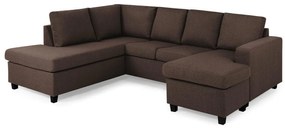 Γωνιακός Καναπές Scandinavian Choice C154, Μαύρο, Καφέ, 254x194x82cm, Πόδια: Πλαστική ύλη | Epipla1.gr