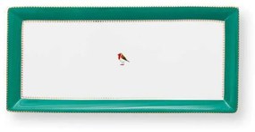 ΤΕΤΡΑΓΩΝΗ ΤΟΥΡΤΙΕΡΑ 33.3X15.5cm PIP STUDIO - LOVE BIRDS EMERALD-GREEN