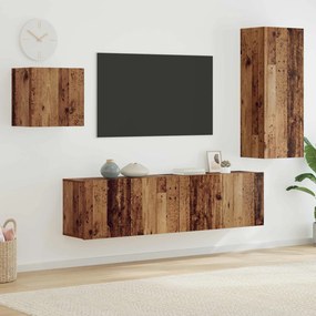vidaXL Ντουλάπι TV Επιτοίχιο 4 pcs Παλιό Ξύλο Επεξεργασμένο ξύλο