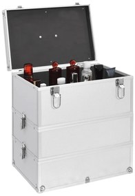 vidaXL Βαλίτσα Μακιγιάζ Ασημί 37 x 24 x 40 εκ. από Αλουμίνιο