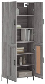 vidaXL Ντουλάπι Γκρι Sonoma 69,5 x 34 x 180 εκ. Επεξεργασμένο Ξύλο