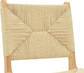 Καρέκλα Arten pakoworld σχοινί-rubberwood σε φυσική απόχρωση 60x55x85εκ