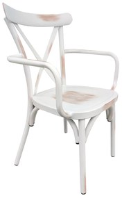 14840076 Καρέκλα Κήπου THOMSONS Λευκό Αντικέ Αλουμίνιο 52x52x87cm Αλουμίνιο, 1 Τεμάχιο