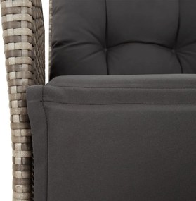 vidaXL Σετ Τραπεζαρίας Κήπου 7 τεμ. Γκρι Συνθ. Ρατάν με Μαξιλάρια