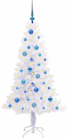 vidaXL Τεχνητό Χριστουγεννιάτικο Δέντρο Λευκό 150 cm PVC και Χάλυβας