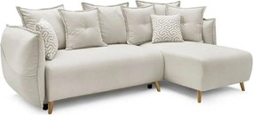 Corner Sofa-Bed Puffy - Cream Cream