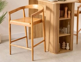 ΚΑΡΈΚΛΕΣ &amp; ΠΟΛΥΘΡΌΝΕΣ MIYAKO TEAK BAR STOOL SH70 ATMOSPHERA 207342A