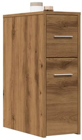 Ντουλάπι Μπάνιου Στενό με Ροδάκια Αρτισιανή Δρυς Επεξ. Ξύλο