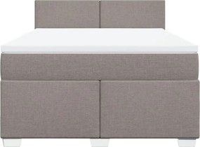 vidaXL Κρεβάτι Boxspring με Στρώμα Taupe 140x200 εκ. Υφασμάτινο