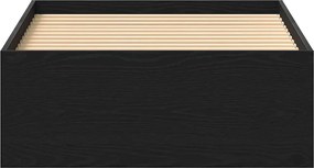 vidaXL Πλαίσιο Κρεβ. Χωρ. Στρώμα Μαύρη βελανιδιά 90x200 εκ. Επεξ. Ξύλο