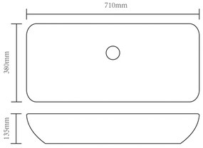 vidaXL Νιπτήρας Χρυσός 71 x 38 x 13,5 εκ. Κεραμικός