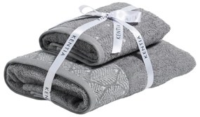 Πετσέτες Μπάνιου (Σετ 2τμχ) Kentia Lela 450gsm Γκρι