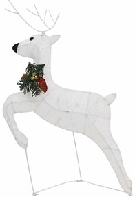 vidaXL Χριστουγεννιάτικοι Τάρανδοι 2 τεμ. με 40 LED Λευκοί