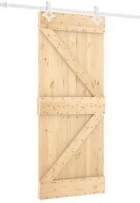 vidaXL Συρόμενη Μεσόπορτα με Μηχανισμό 80 x 210 εκ. Μασίφ Ξύλο Πεύκου